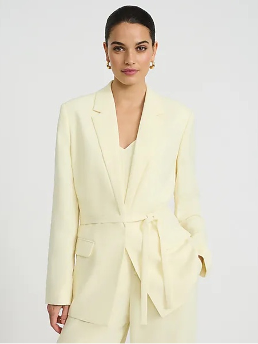 NWT Express Relaxed Tie Waist Blazer In Signature Crepe